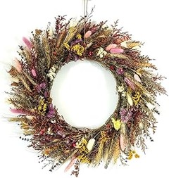 Creativas formas de utilizar coronas florales de flores secas