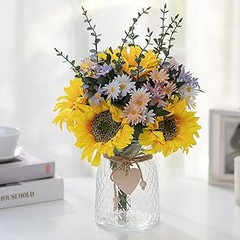 Ofertas y promociones en centros florales artificiales con base de cristal