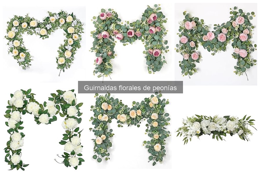 Alternativas a guirnaldas florales de peonías para decorar