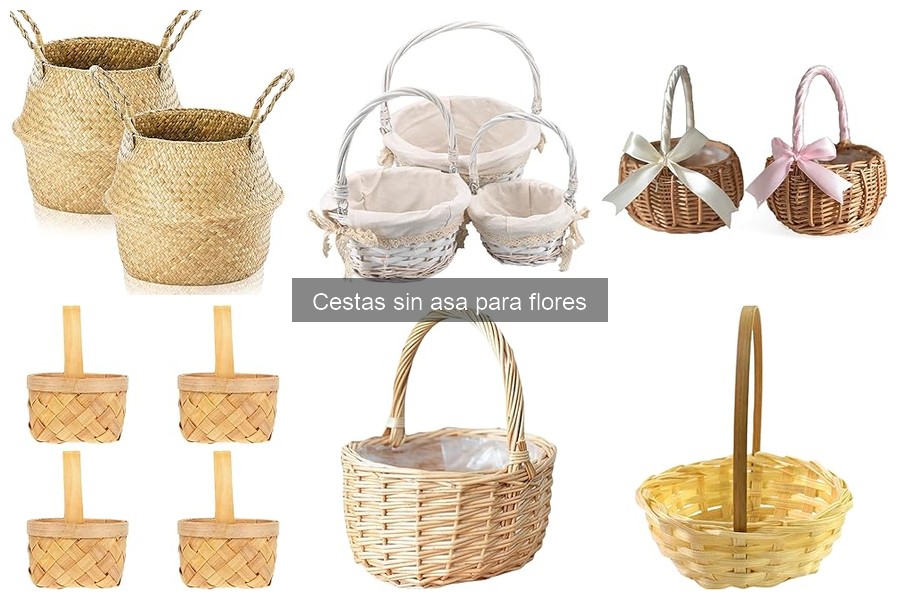 Alternativas a las cestas sin asa para flores en decoración