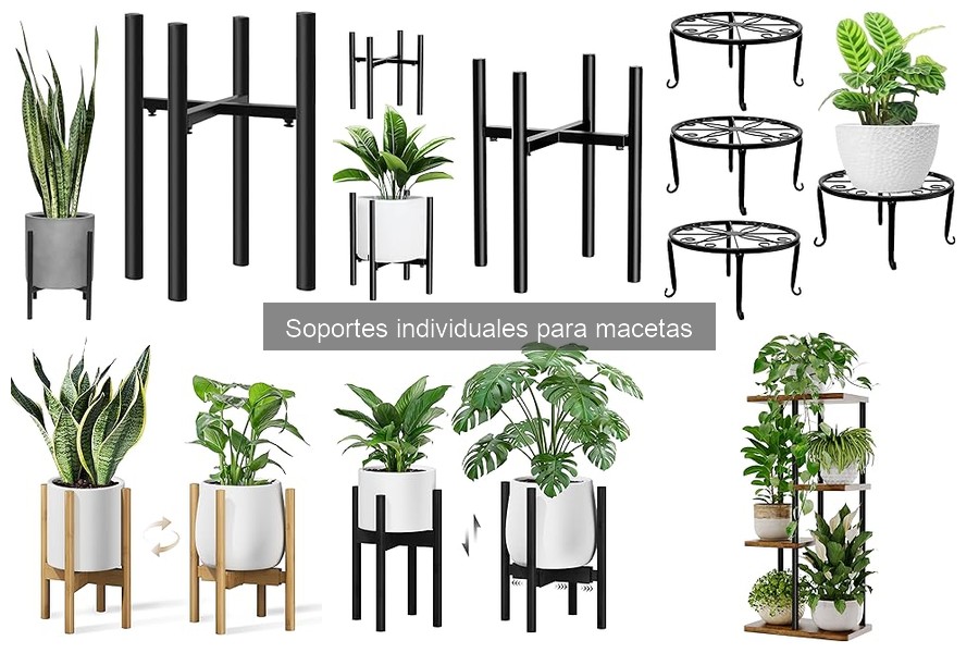Alternativas creativas a soportes individuales para macetas