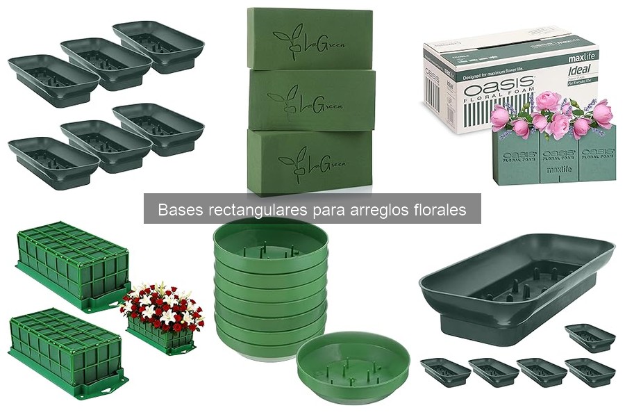 Comparativa de bases rectangulares y otras para arreglos florales