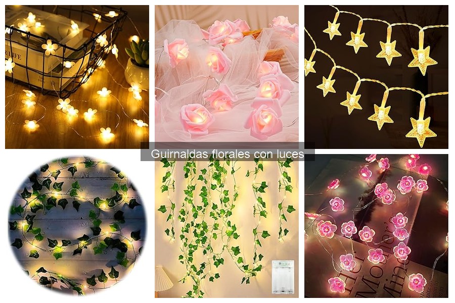 Comparativa de guirnaldas florales con luces para decorar