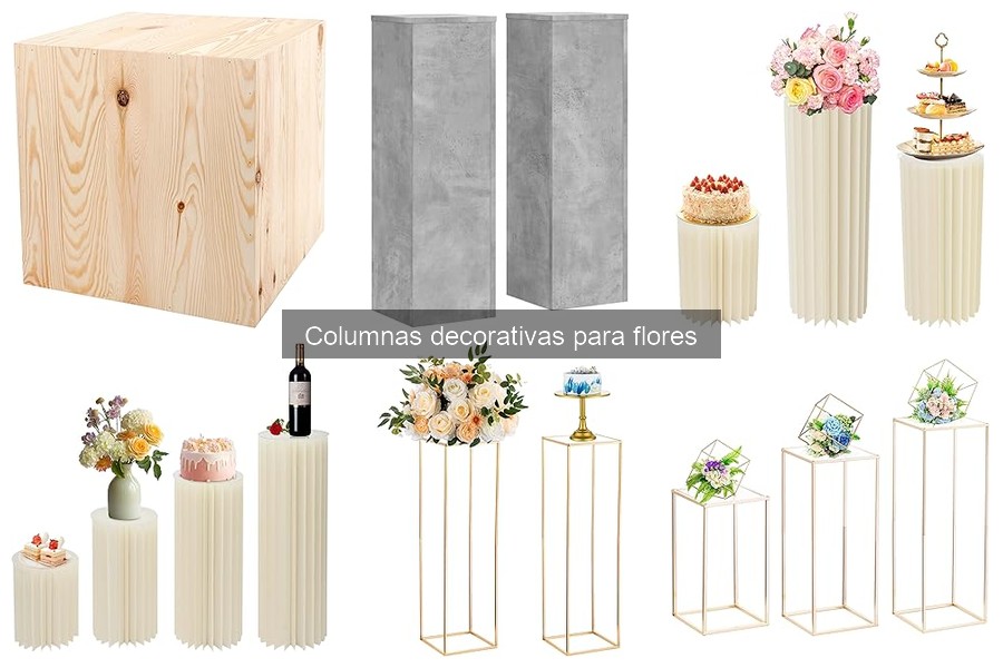 Comparativa de Materiales en Columnas Decorativas para Flores