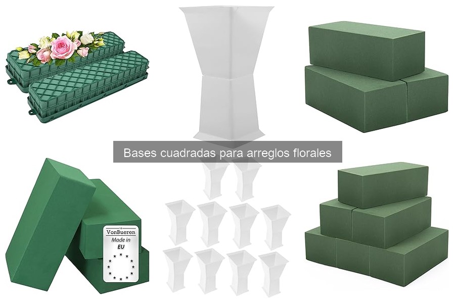 Comparativa de materiales para bases cuadradas en arreglos florales