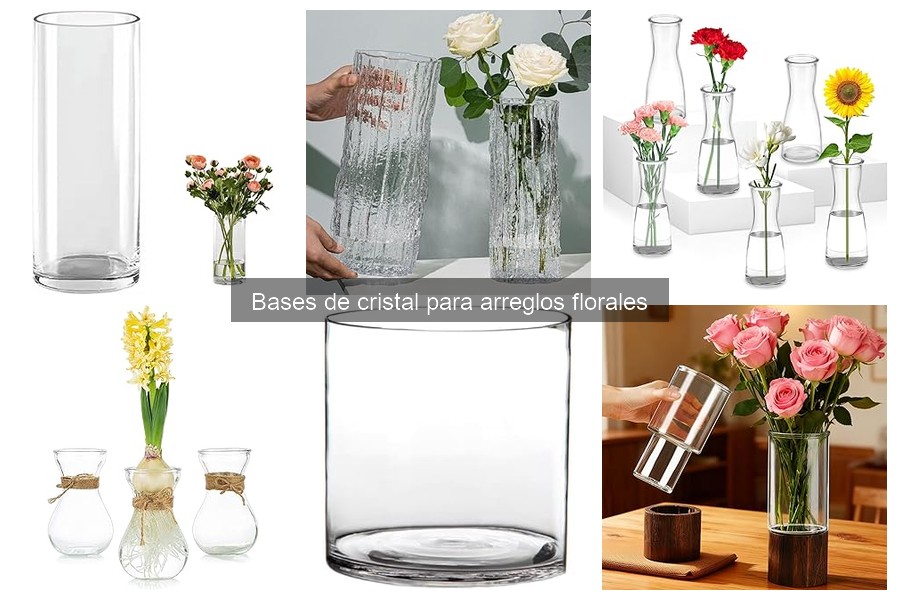 Comparativa de materiales para bases de cristal en arreglos florales