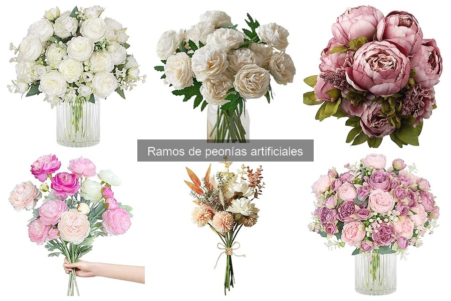 Comparativa de Ramos de Peonías Artificiales y Otros Ramos