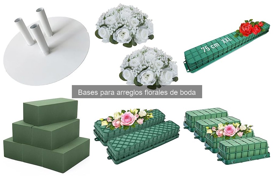 Ideas creativas para decorar bases de arreglos florales de boda