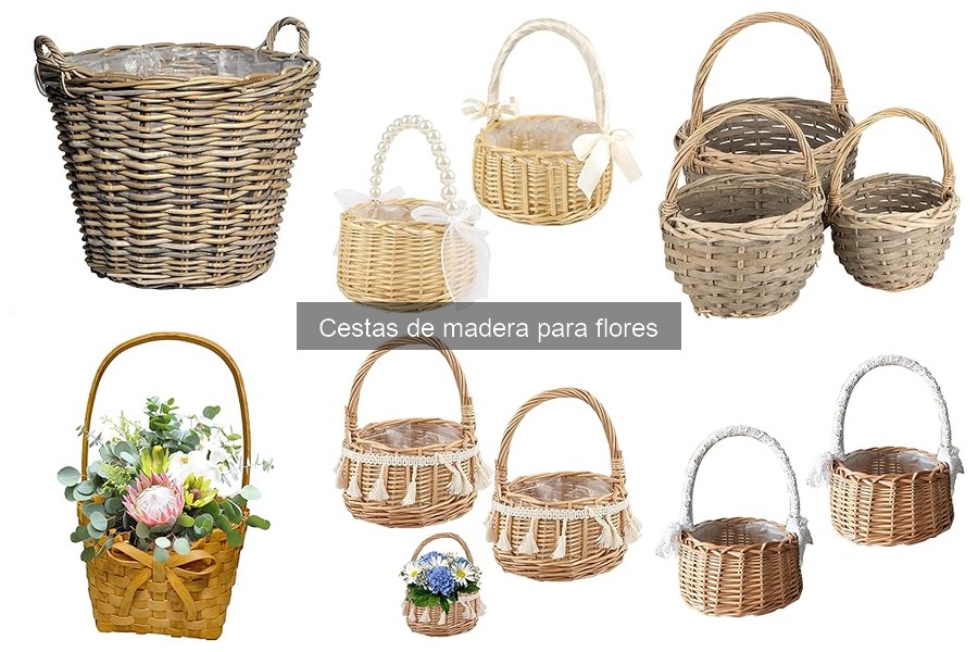 Ideas creativas para usar cestas de madera en decoración floral