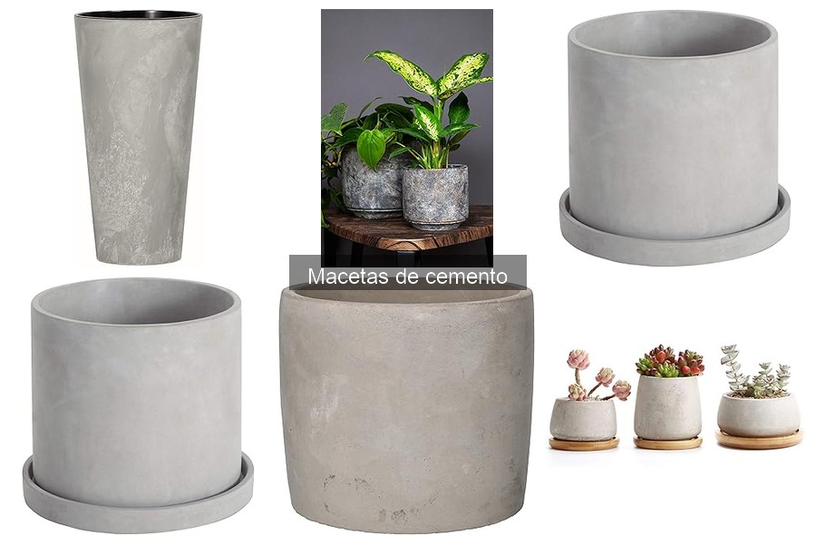 Inspírate con macetas de cemento para tu jardín