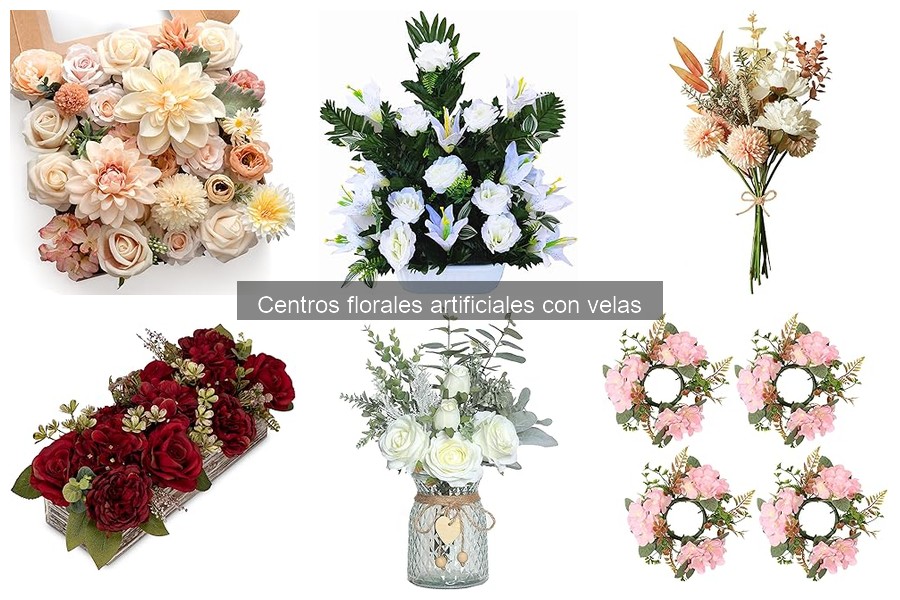 Mejores centros florales artificiales con velas para decoración