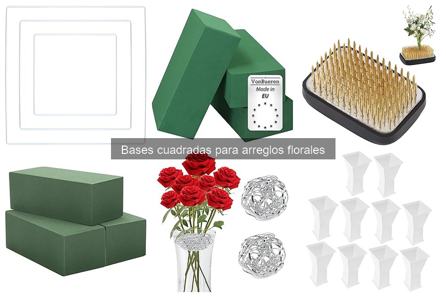 Tipos de bases cuadradas para arreglos florales en 2023