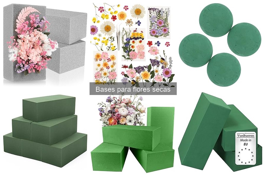 Tipos de bases para flores secas: madera, cerámica y plástico