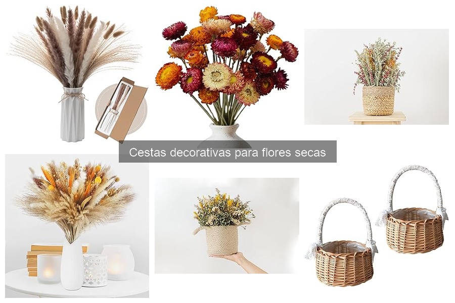 Tipos de cestas decorativas para flores secas