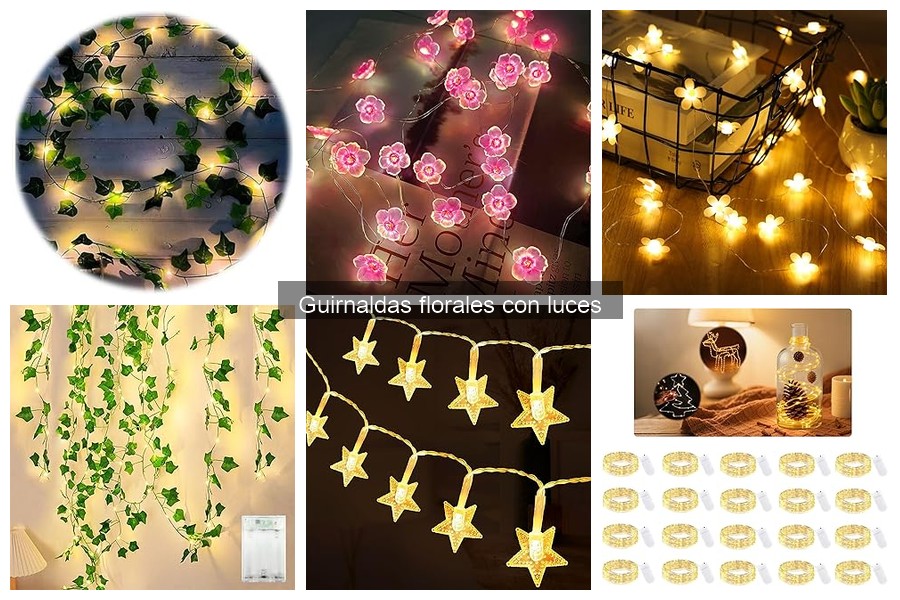 Tipos de guirnaldas florales con luces para decorar tu hogar
