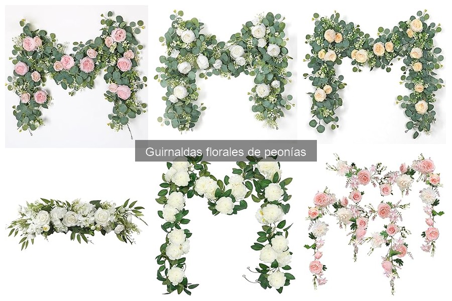 Tipos de guirnaldas florales de peonías para decorar tu hogar