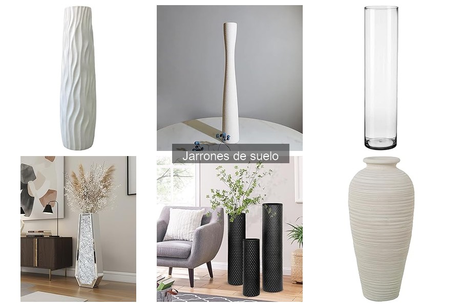 Tipos de jarrones de suelo: estilos y materiales diferentes