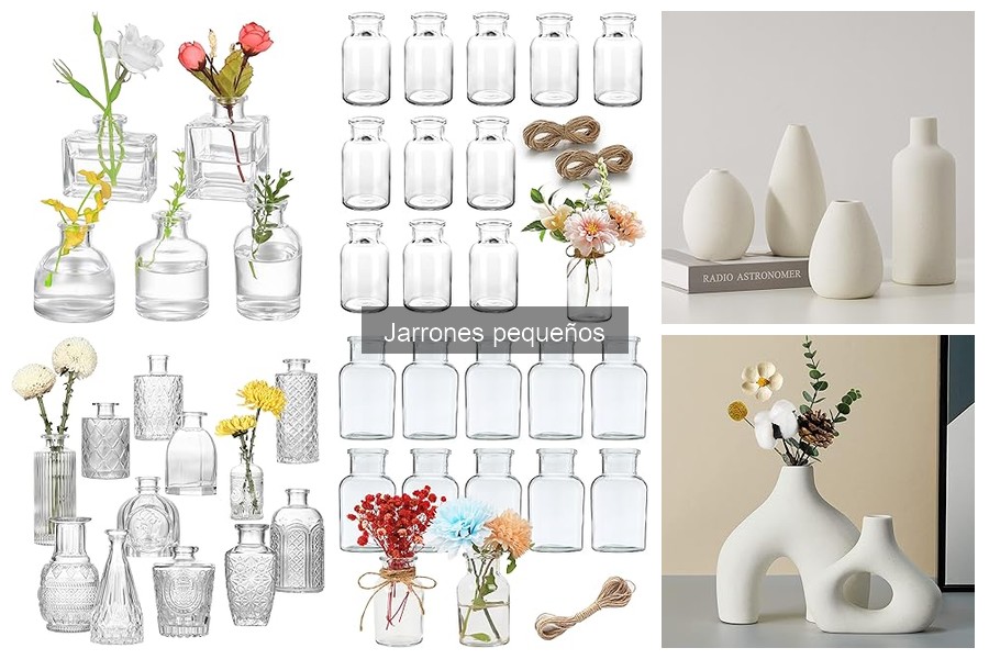 Tipos de jarrones pequeños para decorar tu hogar